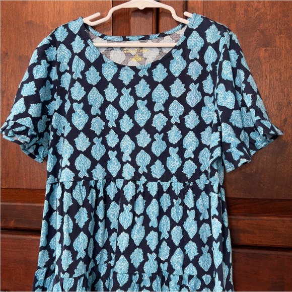 Lilly Pulitzer Mini Jodee Dress, Low Tide Navy, Any Fin For You - Picture 4 of 8